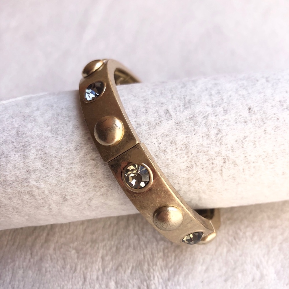 Lia Sophia Gold Tone Jeweled Bangle Bracelet